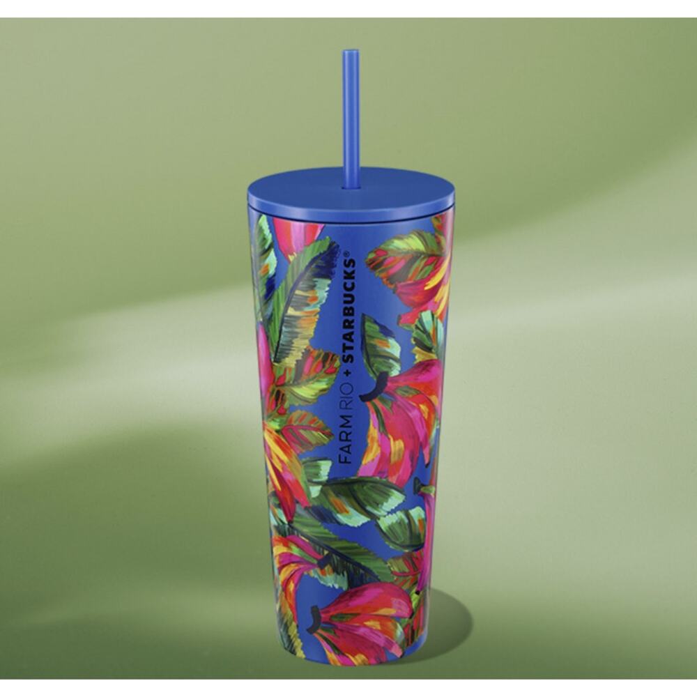 Starbucks X Farm Rio 2025 Limited Collab Banana Mix Blue Stainless Steel Tumbler